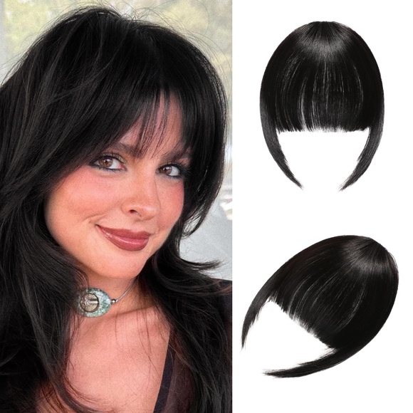 black clip-in faux bangs - Picture 4 of 11